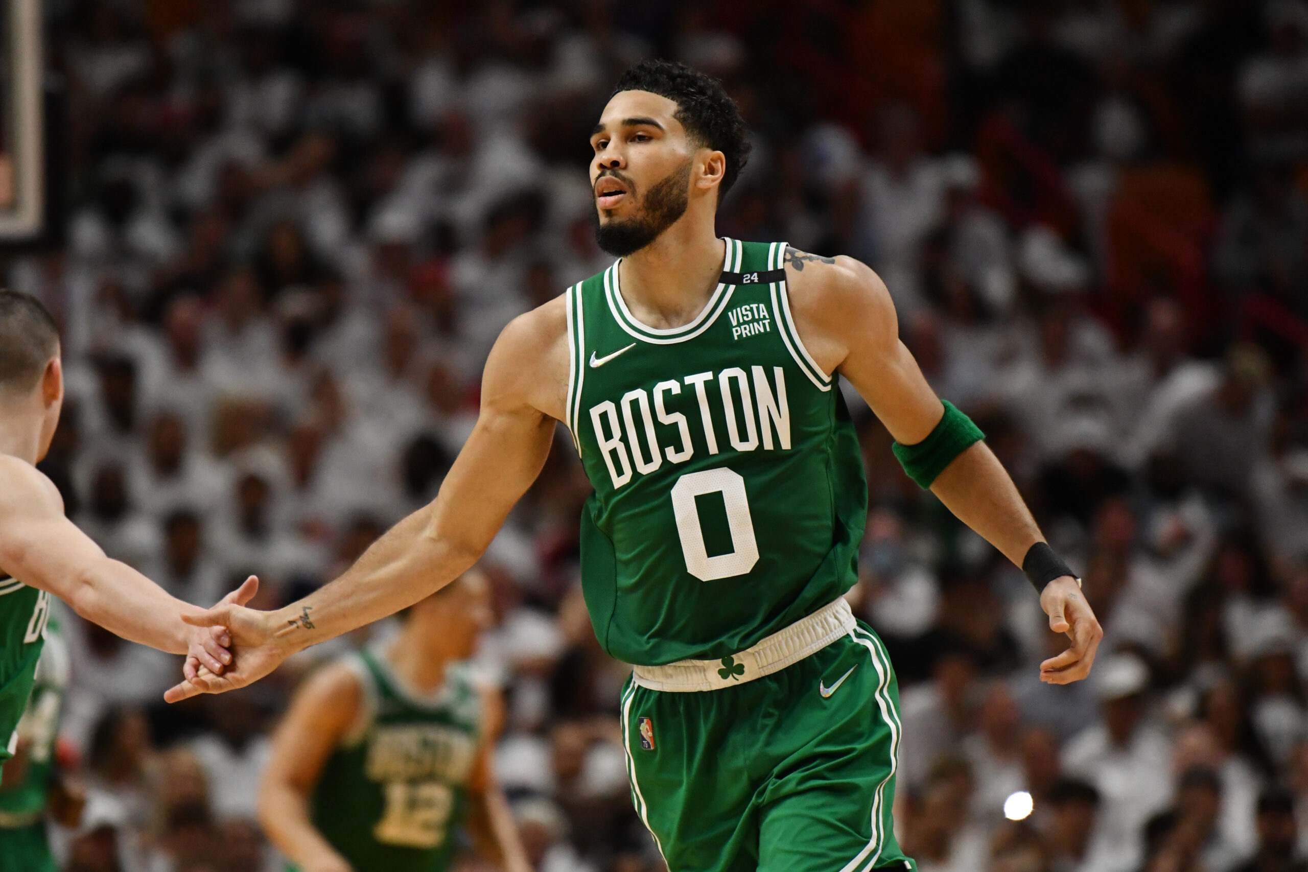 Celtics forward Jayson Tatum (0)